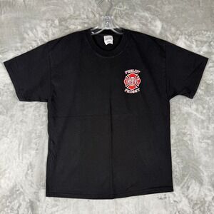 VTG Port and Company Angels Camp Fire Dept Station 21 Frog T-Shirt Black L